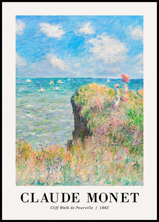 Cliff Walk at Pourville 1882 Plakat by Claude Monet - Posterbox.no