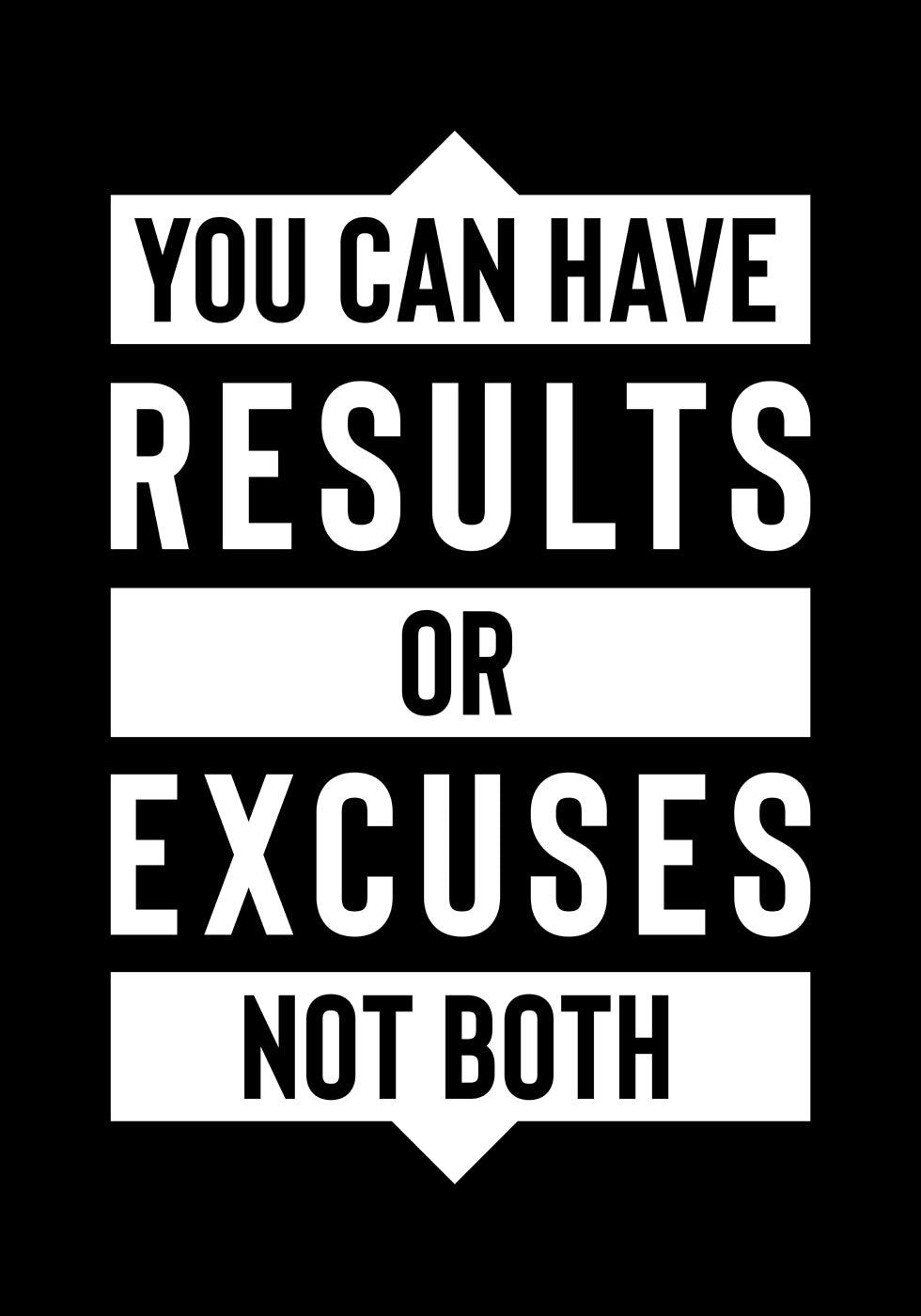 Results or Excuses Plakat - Posterbox.no