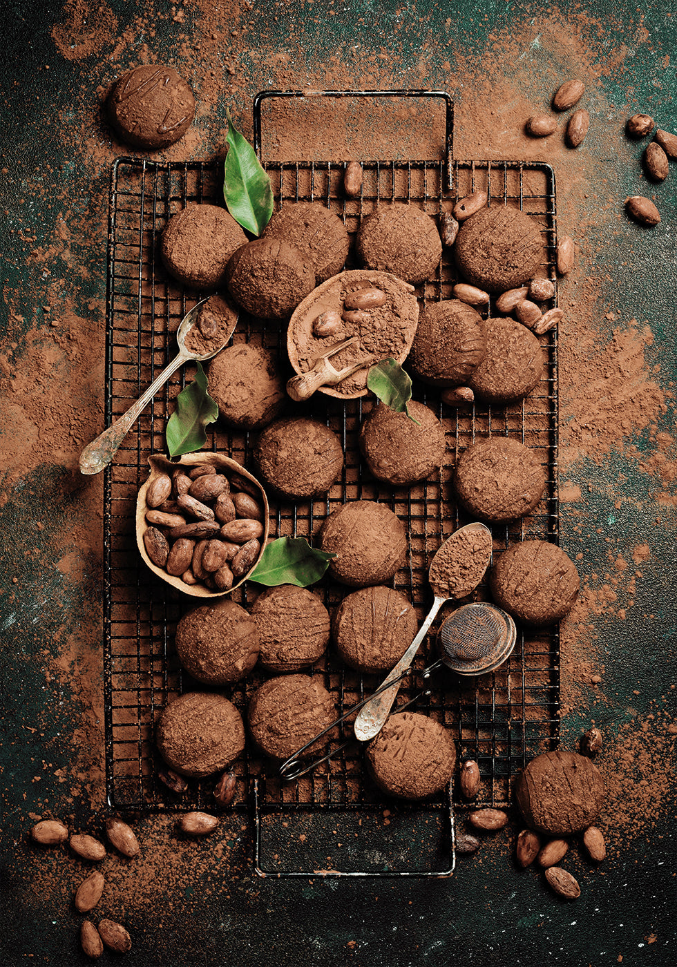 Artisanale chocoladekoekjes met cacaopoeder poster