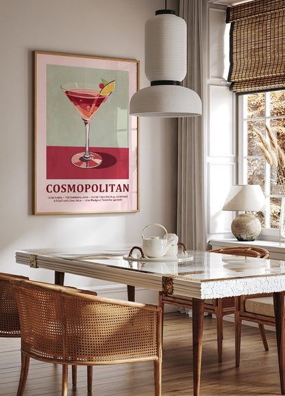 Cosmopolitan Cocktail Recept Poster