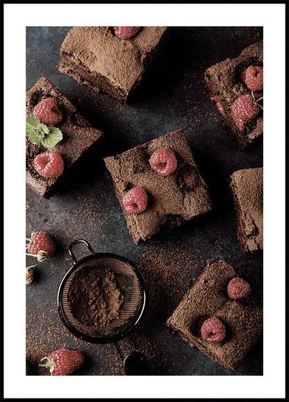 Decadente Chocolade Frambozen Brownies Poster