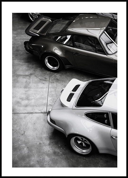 Klassieke Porsche in zwart-wit poster