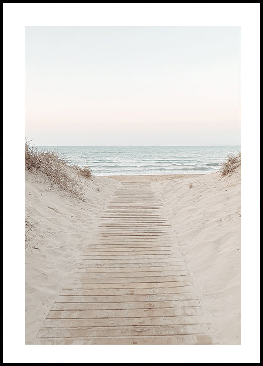 Houten pad naar het strand poster 