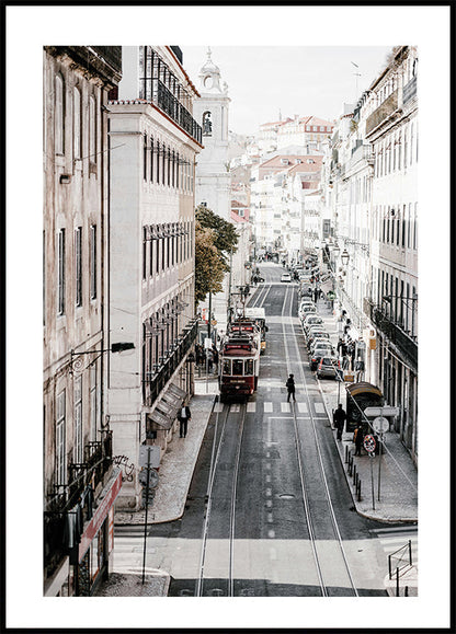 Poster van de tramstraat van Lissabon