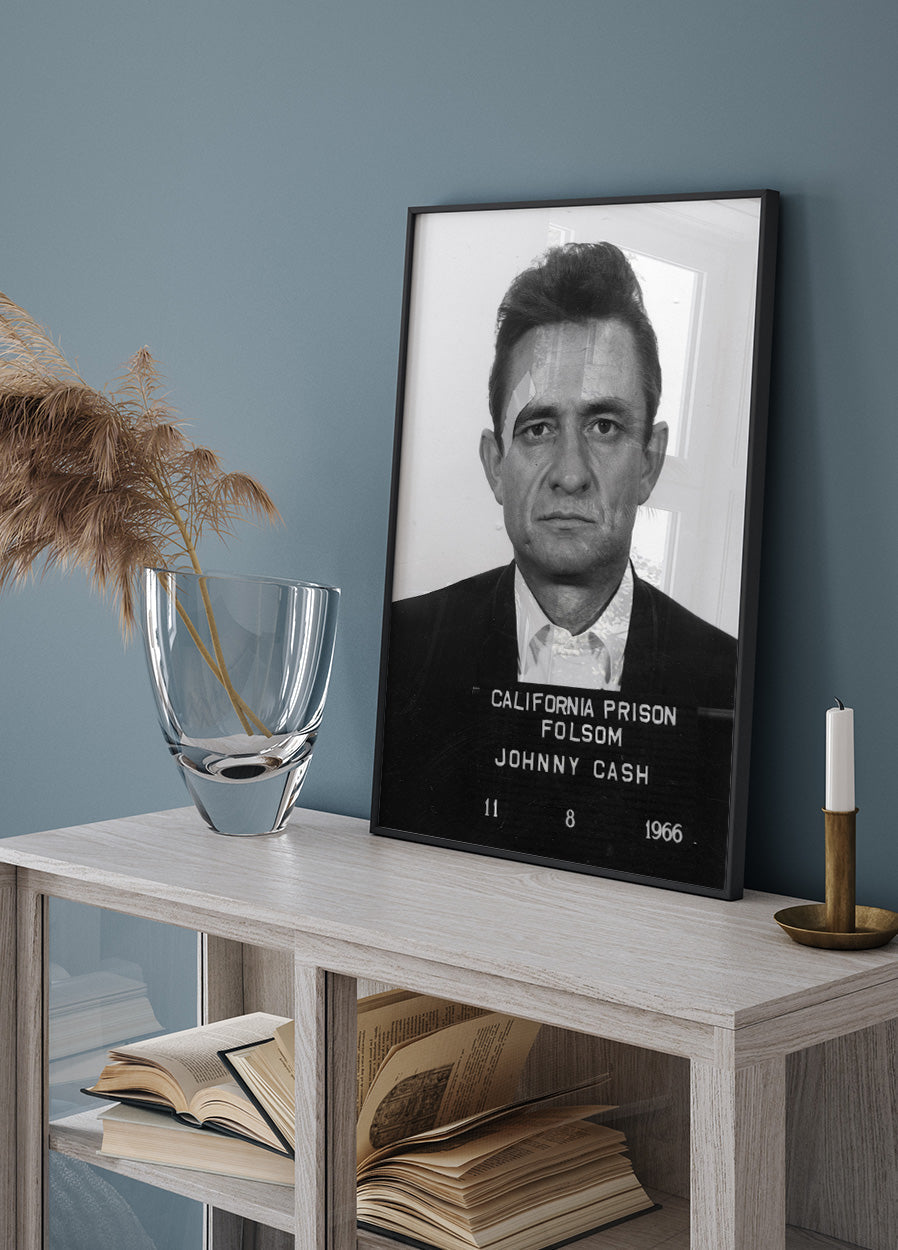 Poster van arrestatiefoto van Johnny Cash 