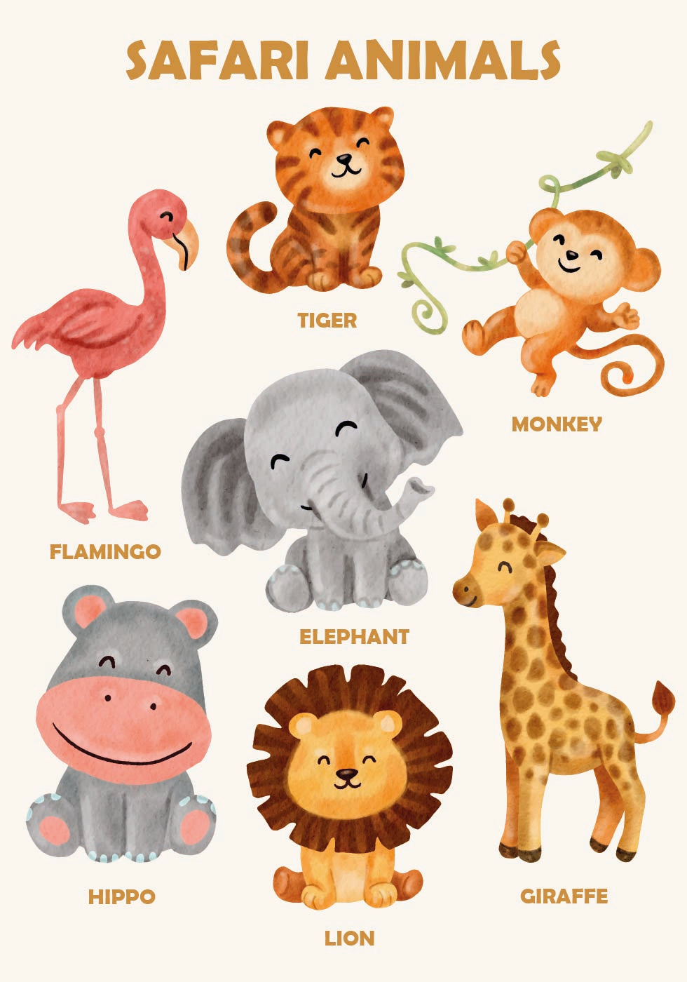 Safari Dieren Poster